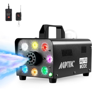 AGPTEK Fog Machine, 500W Portable Smoke Machine with Wireless Remote Control, 2000CFM for Halloween, Christmas, Party, Wedding, Stage Performance